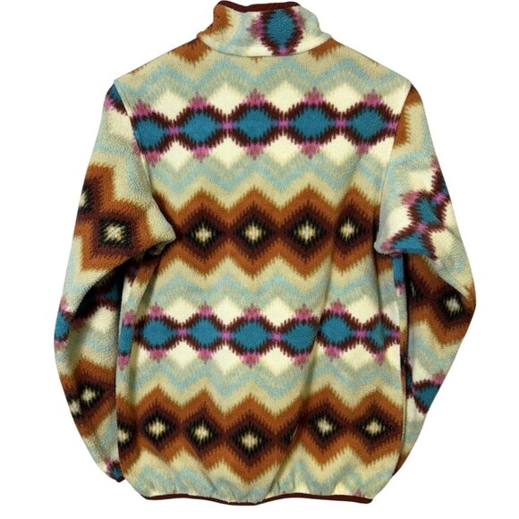 PATAGONIA Synchilla Snap-T Pullover Fleece Timber Twist Aztec Print Women M Snap - Picture 3 of 8